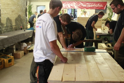 (Foto: WLL) Vorarbeiten für die Strandkörbe