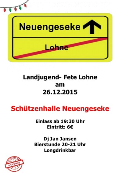 (Bild: LJ Lohne): Nun findet die Fete in Neuengeseke statt!