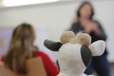 (Foto: WLL) Im Training. Auch Wilma wollte wissen, was die Bundesjugendreferent_innen so lernen und besprechen.