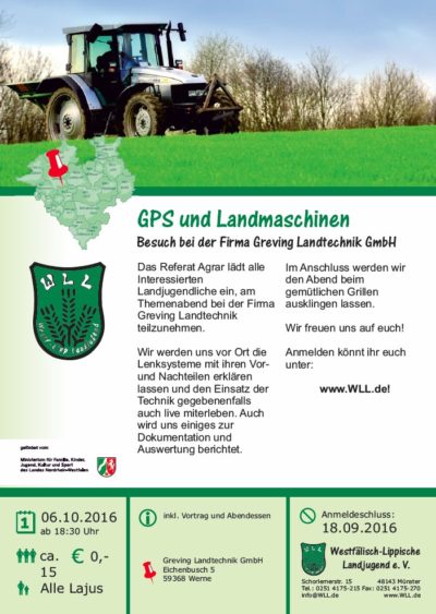 (Bild: WLL) Themenabend Referat Agrar: GPS und Landmaschinen