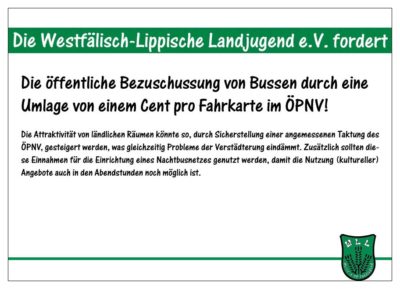 (Bild: WLL/Berkhoff) Wahlforderung 6/15 - Verbesserung des ÖPNVs