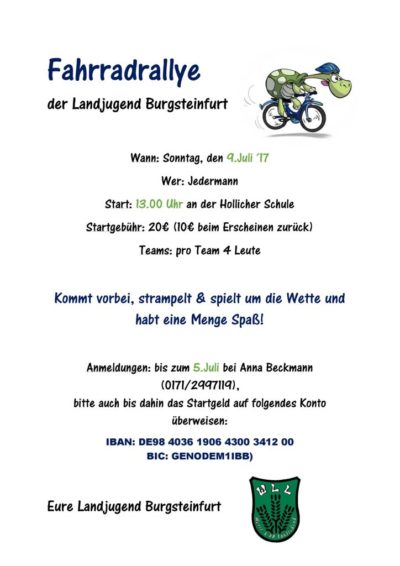 (Bild: LJ Burgsteinfurt) Fahrradrallye LJ Burgsteinfurt