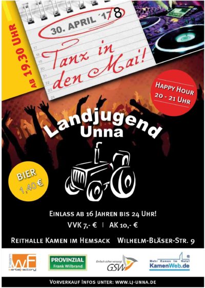 (Flyer: LJ Unna) Tanz in den Mai LJ Unna