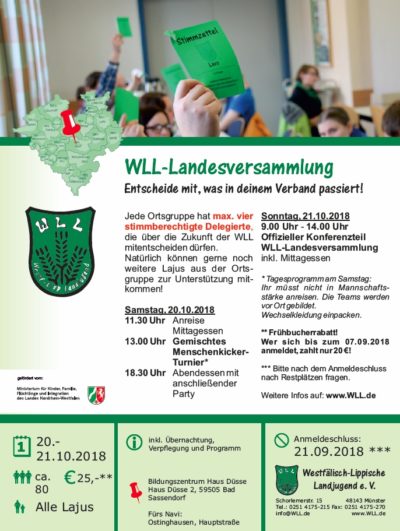 (Bild: WLL) Flyer der Landesversammlung 2018