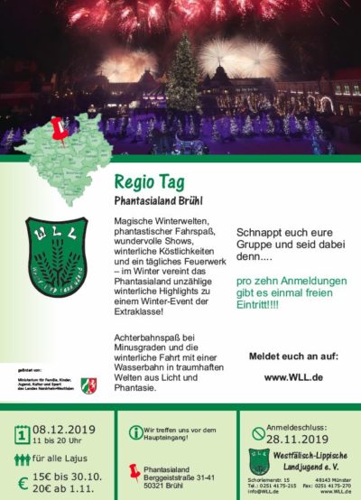 (Flyer WLL) Regio Tag: Phantasialand Brühl am 08.12.2019