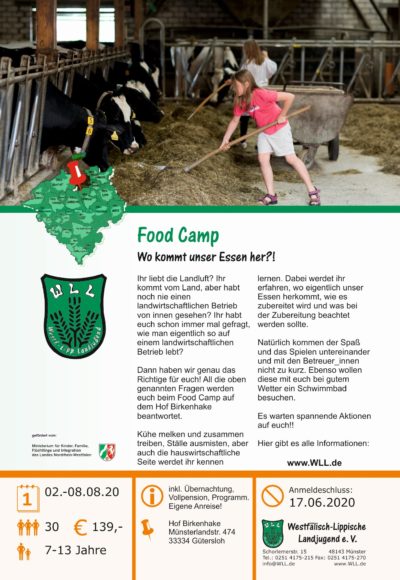 Flyer Food Camp 2020 (Bild: WLL)