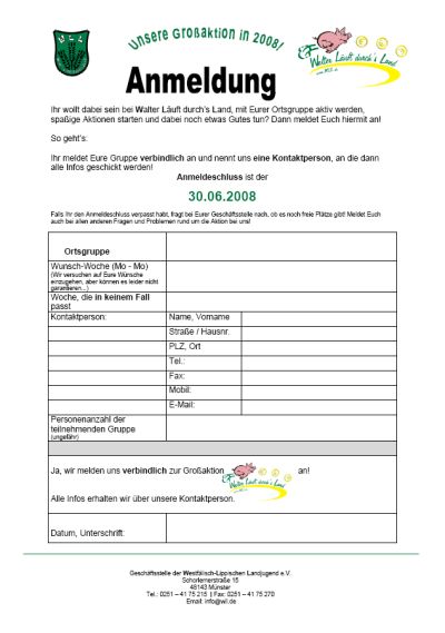 Anmeldung Walter WLL 2008