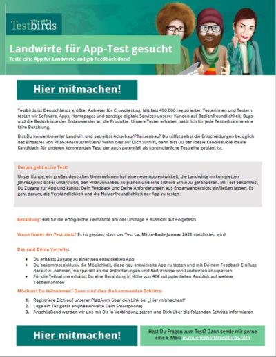 App-Test für Landwirte