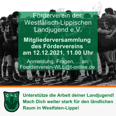 Mitgliederversammlung des Fördervereins der Westflälisch-Lippischen Landjugend am 12.12.2021